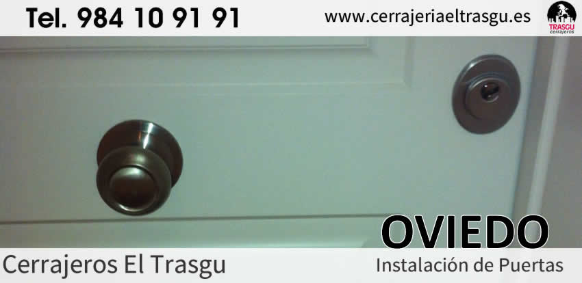INSTALANDO puertas economicas en OVIEDO cerrajeros instalacion puertas el trasgu oviedo