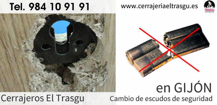 cambio escudos seguridad Gijón el trasgu